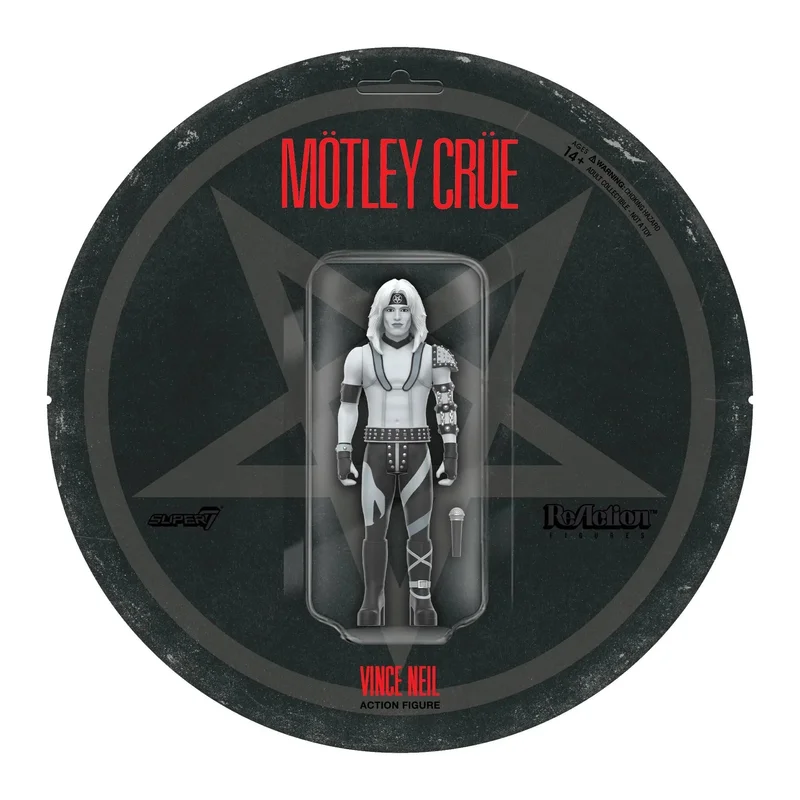MOTLEY CRUE VINCE NEIL (SHOUT AT THE DEVIL) REACTION FIGURE WAVE 02 - BLACK/WHITE