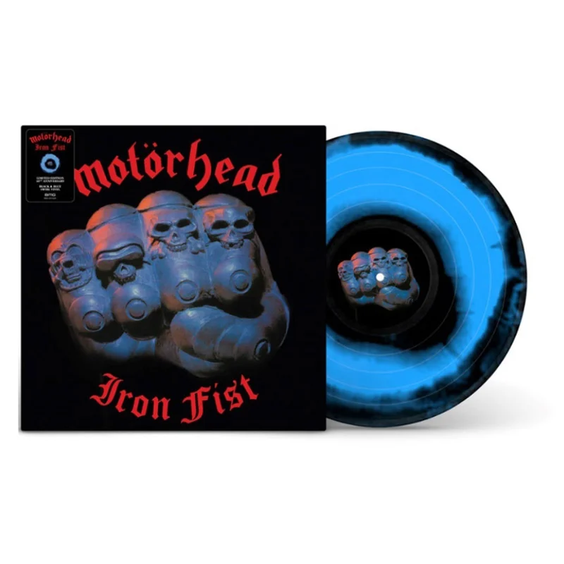 MOTRHEAD 'IRON FIST' 40TH ANNIVERSARY EDITION LP - BLACK/BLUE SWIRL