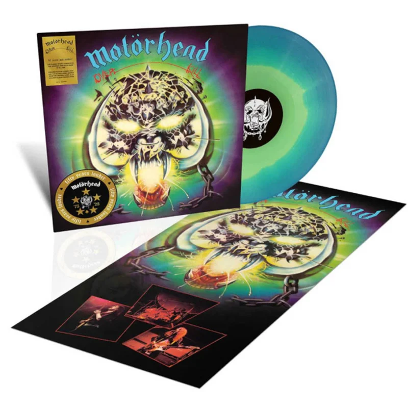 MOTRHEAD 'OVERKILL' 50TH ANNIVERSARY EDITION LP - TURQUOISE/BLUE SPLATTER