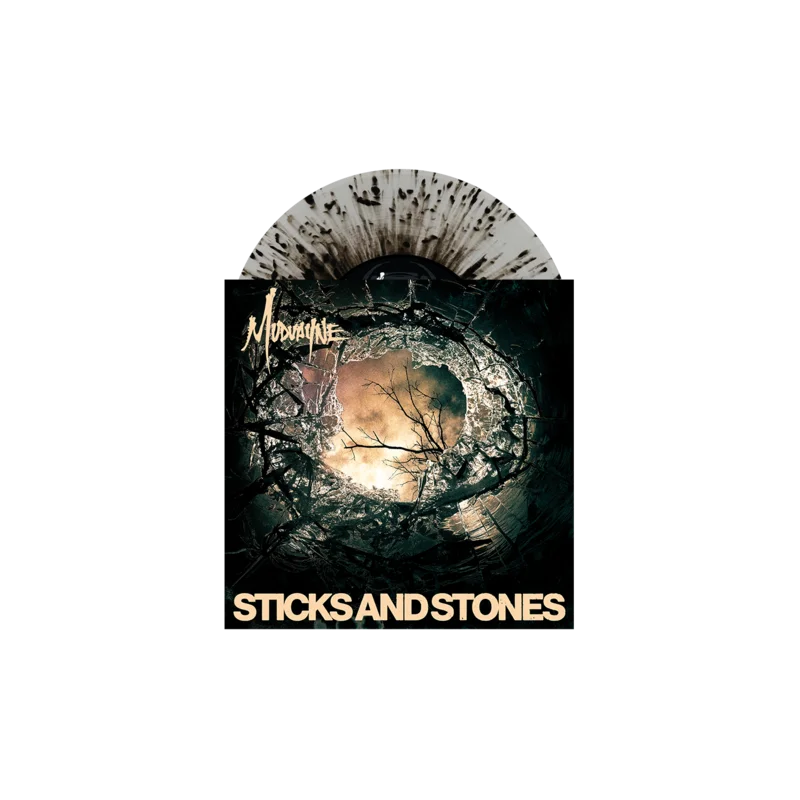 MUDVAYNE STICKS AND STONES 7" - EXCLUSIVE - LTD. 500 - CLEAR/BLACK SPLATTER