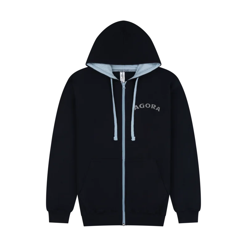 Navy Agora Zip-Up Hoodie