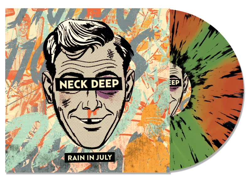 NECK DEEP RAIN IN JULY 10TH ANNIVERSARY LP - EXCLUSIVE - LTD. 300 - TRANSPARENT ORANGE/GREEN/BLACK/SPLATTER