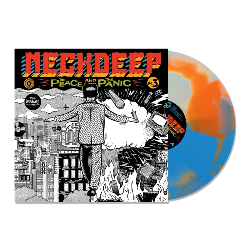 NECK DEEP THE PEACE AND THE PANIC LP - EXCLUSIVE - LTD. 300 - WHITE/ORANGE/BLUE/SWIRL