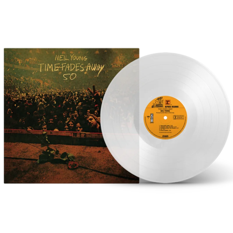 NEIL YOUNG 'TIME FADES AWAY' 50TH ANNIVERSARY EDITION LP - CLEAR
