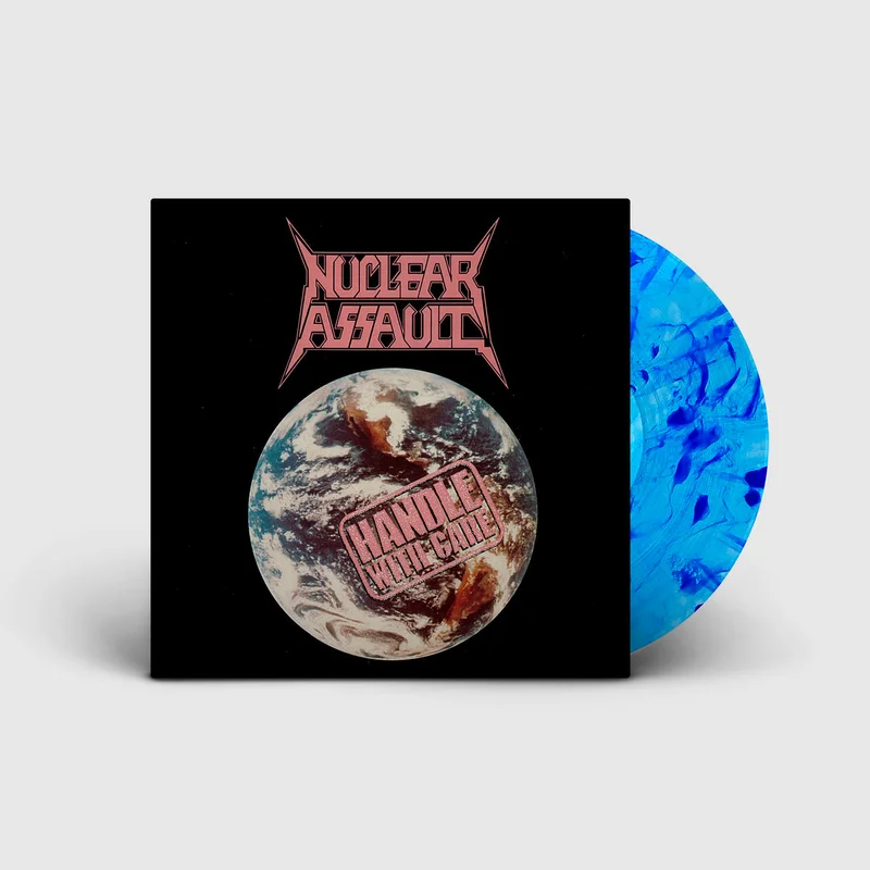 NUCLEAR ASSAULT 'HANDLE WITH CARE' LP - EXCLUSIVE - LTD. 300 -  TRANSPARENT BLUE/BLUE/SPLATTER
