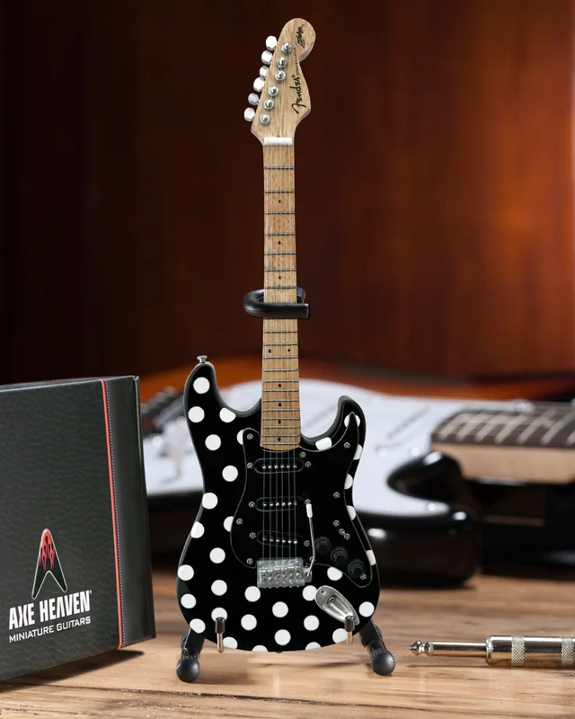 OFFICIALLY LICENSED BUDDY GUY MINIATURE FENDER STRAT WITH POLKA-DOT FINISH GUITAR REPLICA