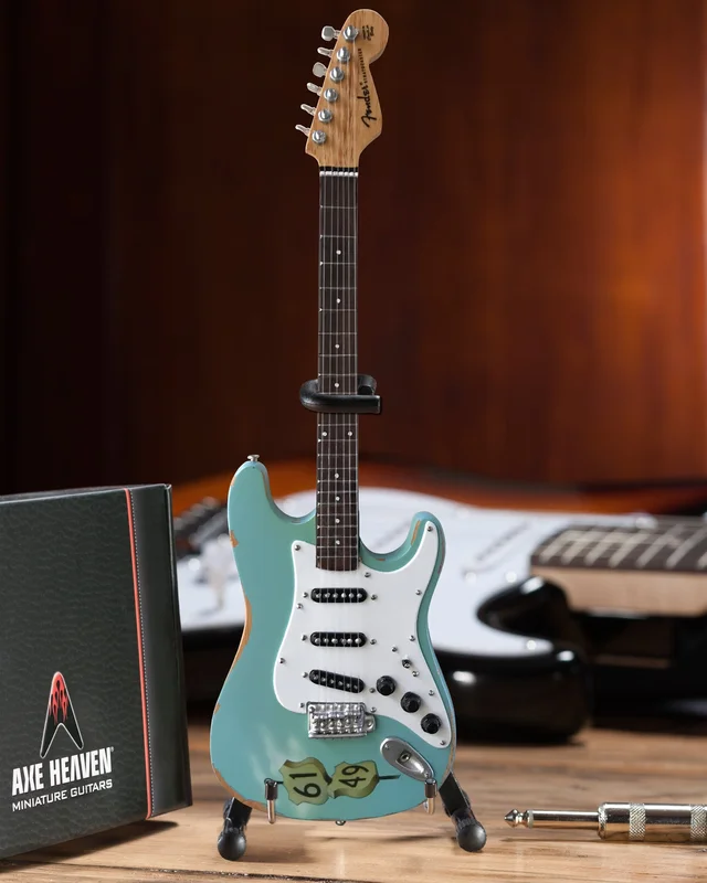 OFFICIALLY LICENSED KENNY WAYNE SHEPHERD MINI FENDER STRAT CROSSROADS BLUE GUITAR MODEL
