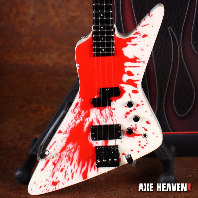 OFFICIALLY LICENSED MICHAEL ANTHONY BLOOD BASS MINI GUITAR REPLICA COLLECTIBLE
