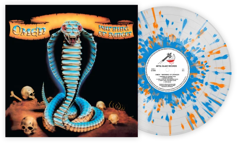 OMEN 'WARNING OF DANGER' LP - CLEAR/BLUE/ORANGE/SPLATTER