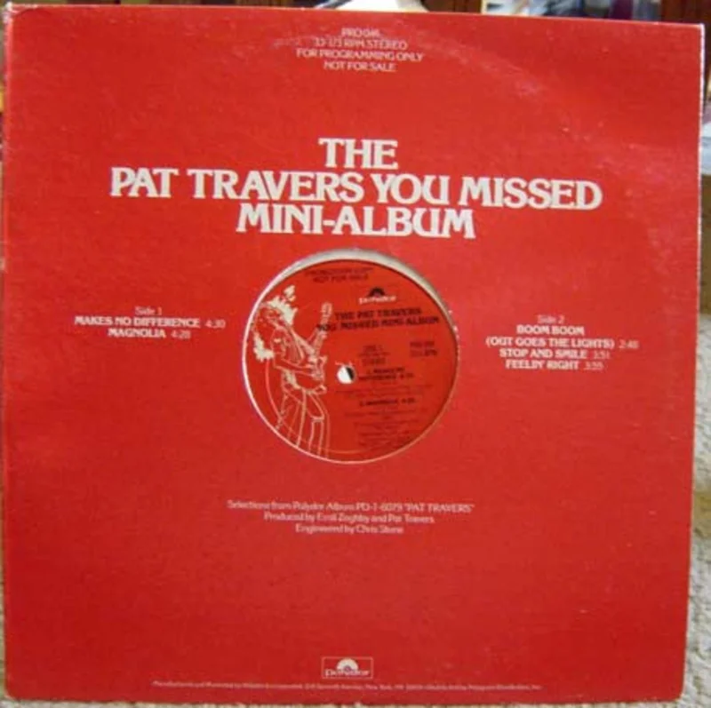 Pat Travers: The Pat Travers You Missed Mini-Album 12"