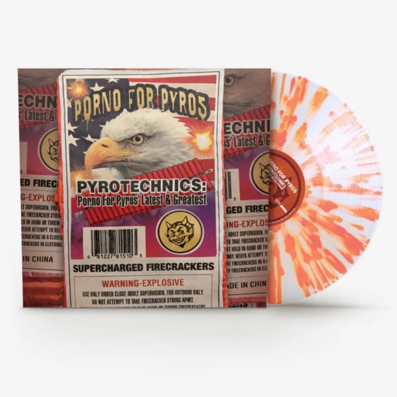 PORNO FOR PYROS 'PYROTECHNICS: PORNO FOR PYROS' LATEST & GREATEST' LP - CLEAR/ORANGE/SPLATTER