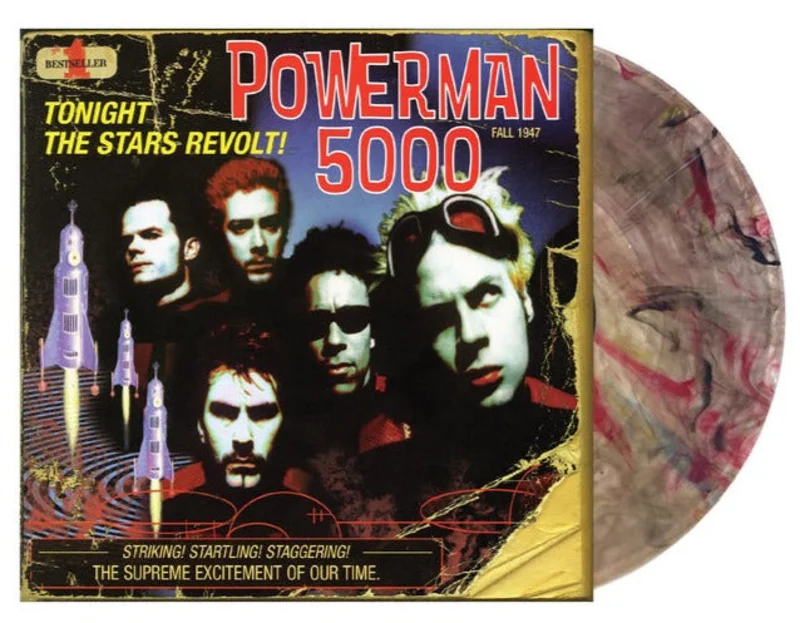 POWERMAN 5000 TONIGHT THE STARS REVOLT! LP - EXCLUSIVE -  LTD. 500 - TRANSPARENT JUNGLE SWIRL