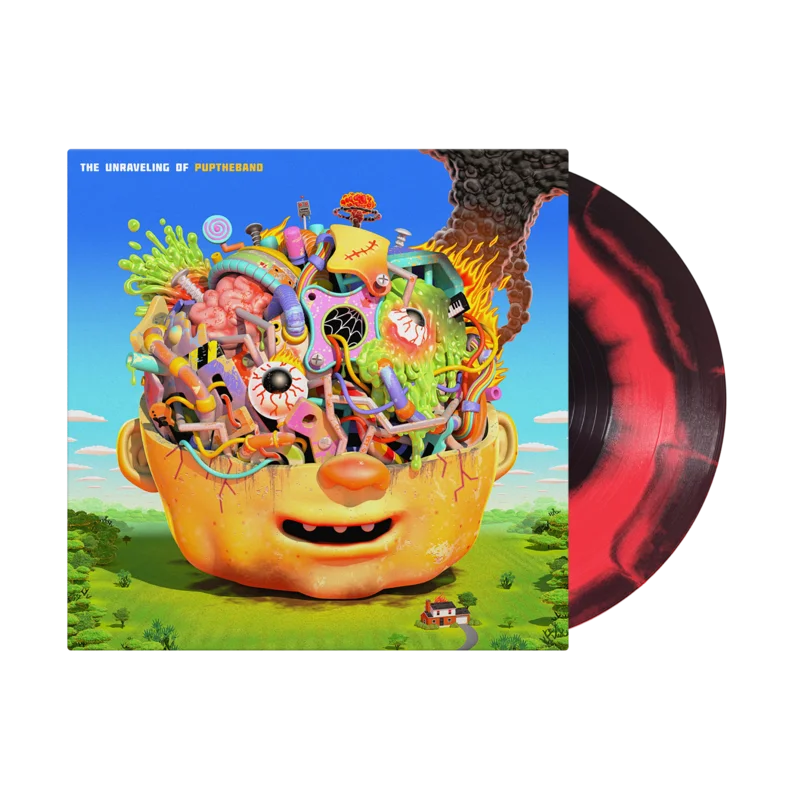 PUP 'THE UNRAVELING OF PUPTHEBAND' LP - NEON CORAL/BLACK/SMUSH