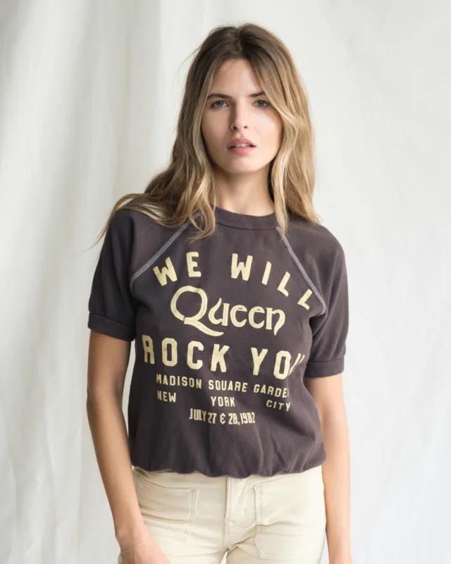 QUEEN - WE WILL ROCK YOU RAGLAN Vintage Black