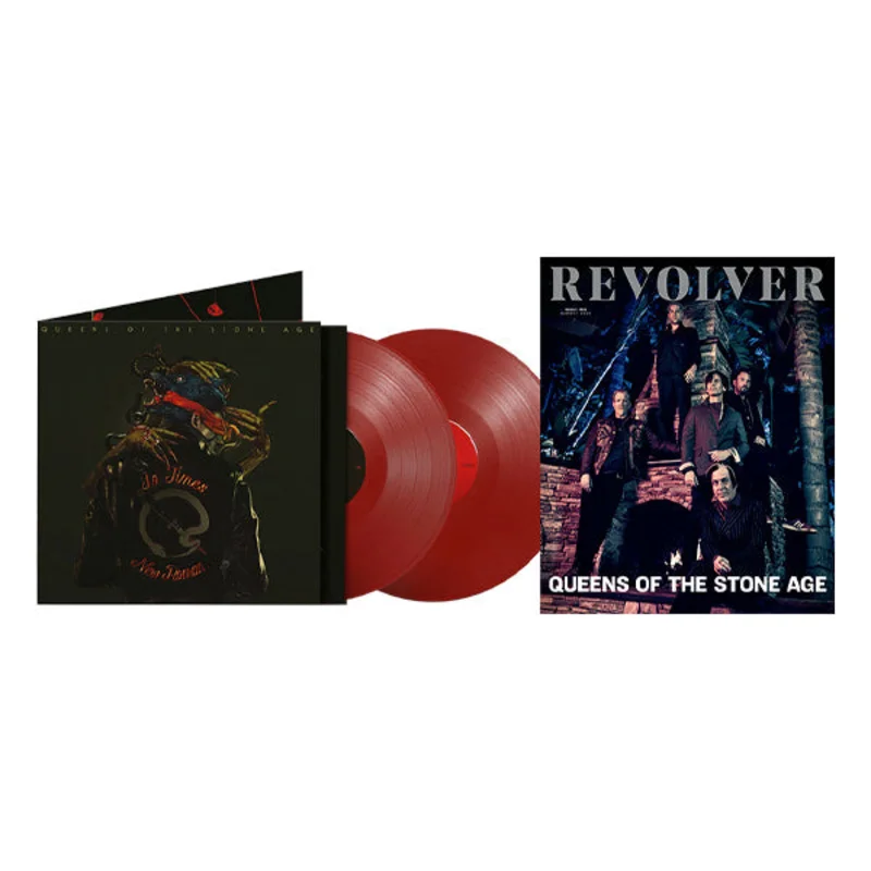 QUEENS OF THE STONE AGE x REVOLVER BUNDLE 2023 SUMMER ALT COVER ISSUE W/ 'IN TIMES NEW ROMAN' LP - RED