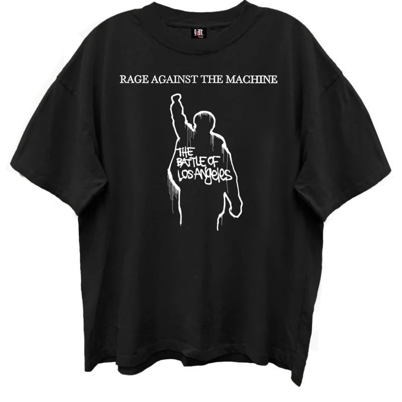 RAGE AGAINST THE MACHINE BATTLE OF LOS ANGELES/GIANT VINTAGEIMO BLACK T-SHIRT VINTAGE BLACK