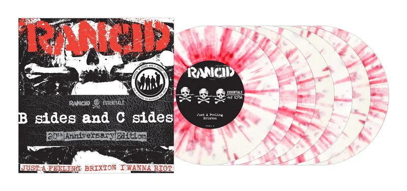 RANCID 'B-SIDES AND C-SIDES' 7x7" SINGLES - WHITE/RED/SPLATTER