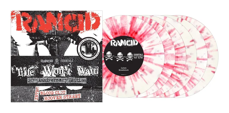 RANCID 'LIFE WON'T WAIT' 6x7" SINGLES - WHITE/RED/SPLATTER