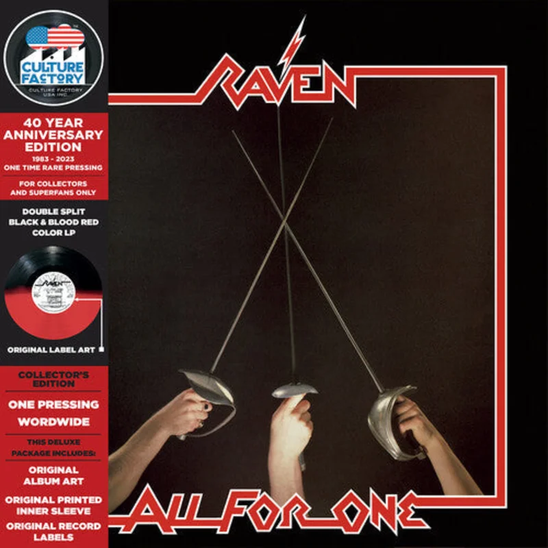RAVEN 'ALL FOR ONE' LP - BLACK/BLOOD RED
