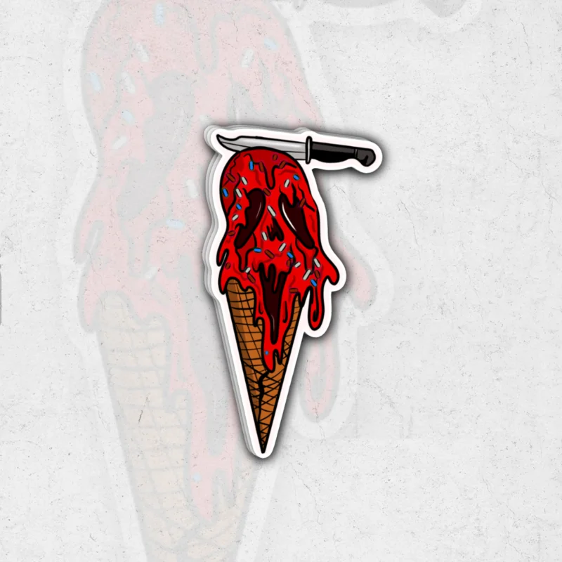 red ice cream (euphoria) -  glossy vinyl sticker
