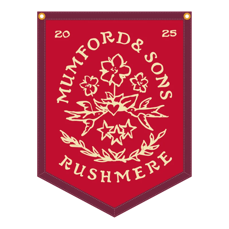 Red RUSHMERE Stamp Print Oxford Pennant