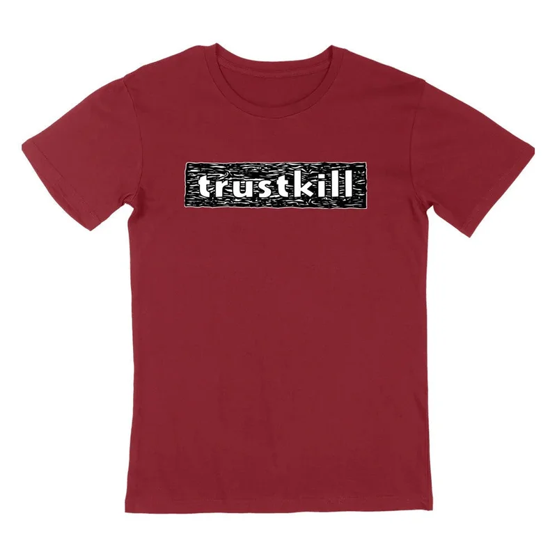 REVOLVER x TRUSTKILL: WOODCUT CLASSIC MAROON T-SHIRT