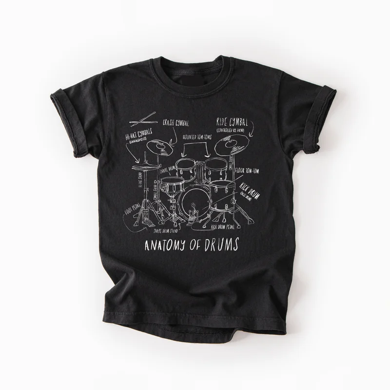 ROCK HALL ANATOMY OF A DRUM KIT KIDS T-SHIRT