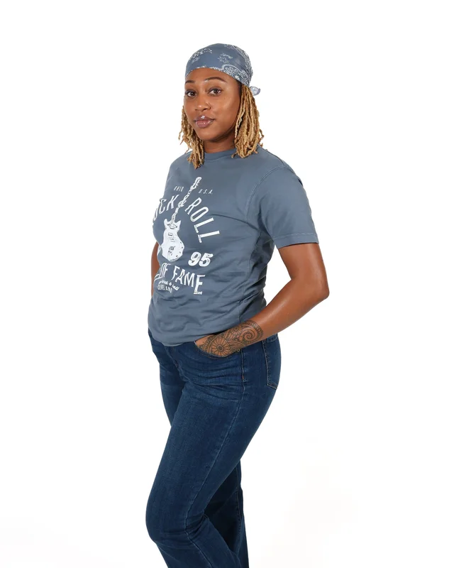 ROCK HALL BLUE PREPPY GUITAR RELAXED T-SHIRT
