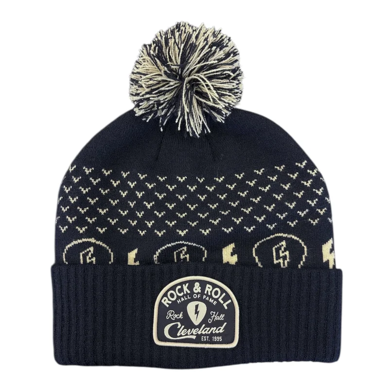 ROCK HALL BOLT PICK POM BEANIE