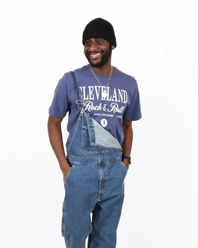 ROCK HALL CLEVELAND HERITAGE SCRIPT BLUE T-SHIRT
