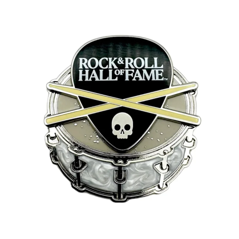 ROCK HALL DRUM SKULL PIN