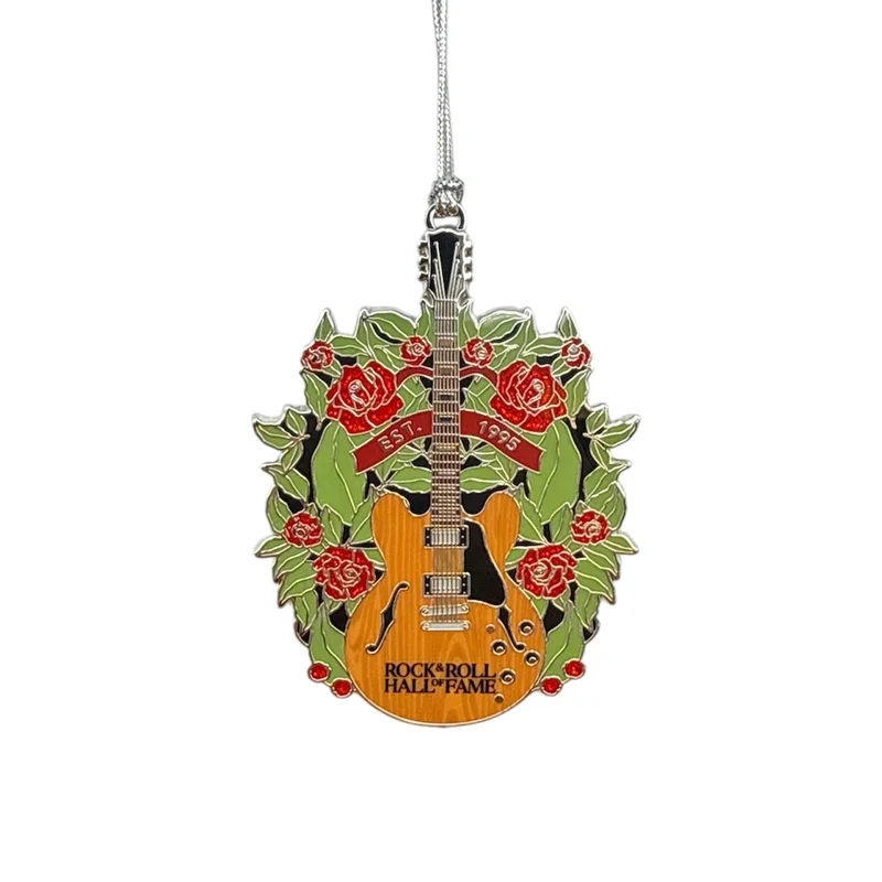 ROCK HALL GUITAR AND ROSES WREATH ORNAMENT