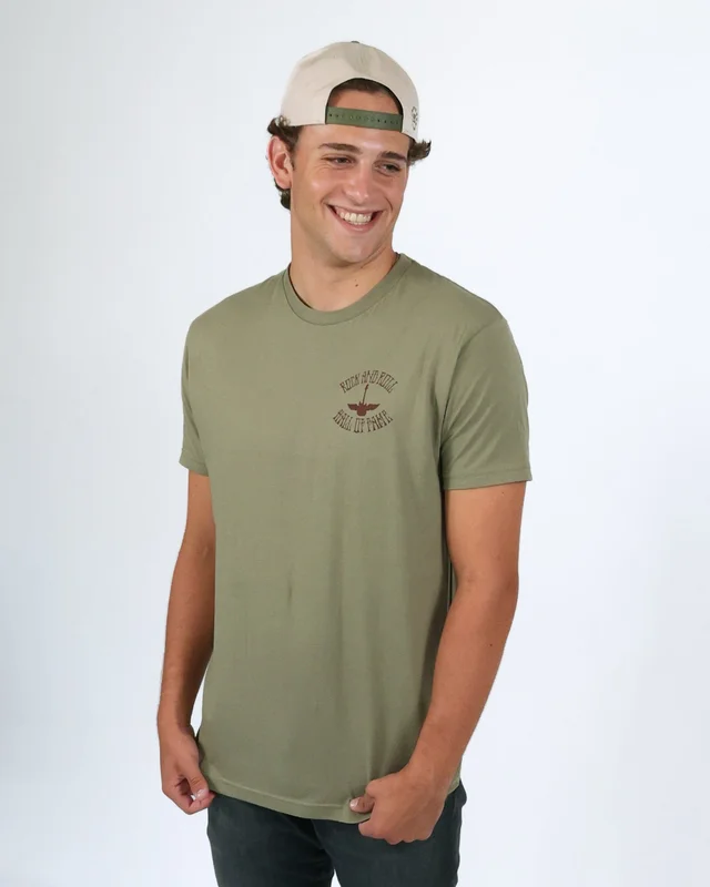 ROCK HALL GUITAR WITH WINGS T-SHIRT OLIVE