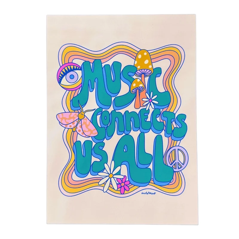 ROCK HALL MUSIC CONNECTS US ALL ART PRINT