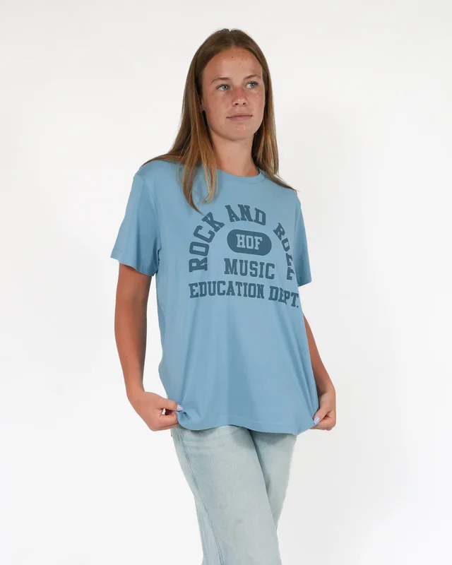 ROCK HALL MUSIC EDUCATION DEPT FITTED T-SHIRT CAROLINA BLUE