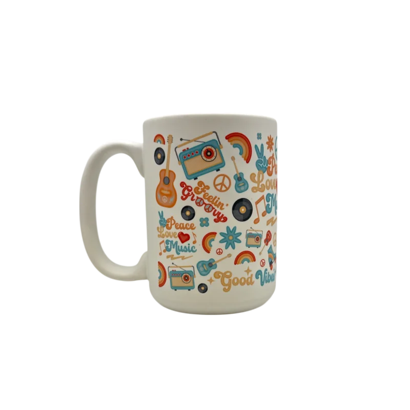 ROCK HALL PEACE LOVE MUG