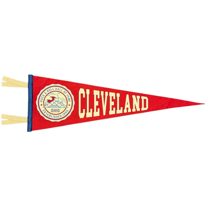 ROCK HALL RED CLEVELAND CREST PENNANT