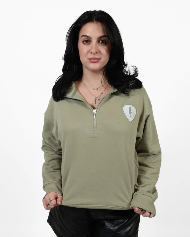 ROCK HALL SUEDE PATCH FITTED QUARTER ZIP
