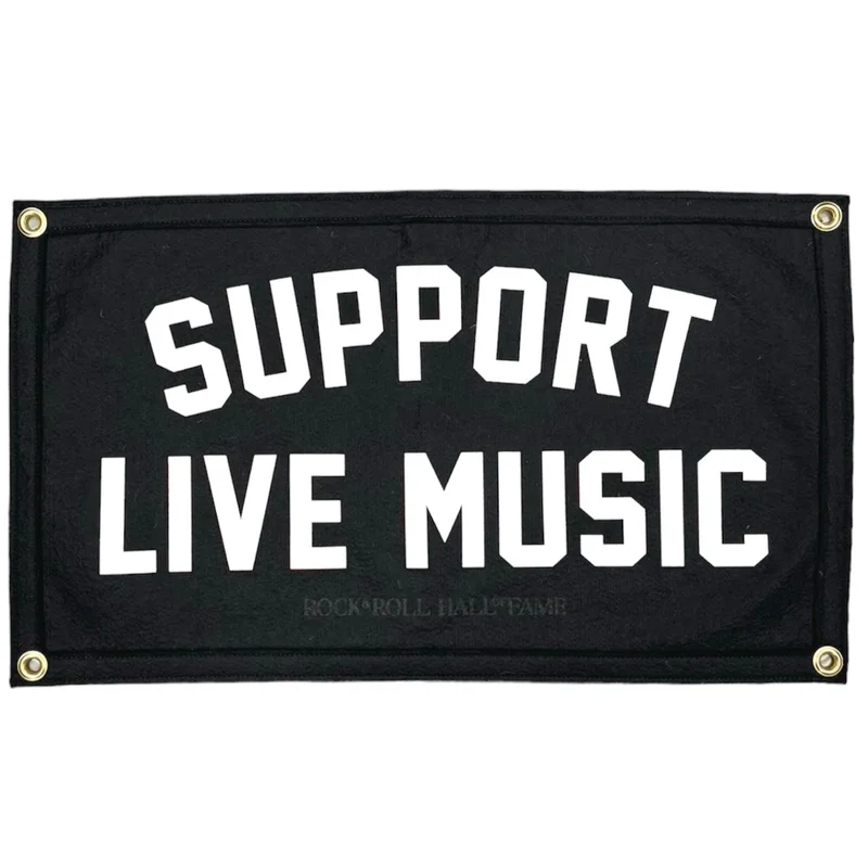 ROCK HALL SUPPORT LIVE MUSIC CAMP FLAG