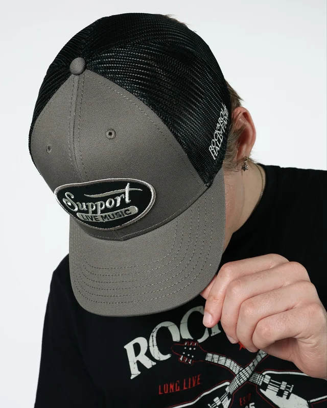 ROCK HALL SUPPORT LIVE MUSIC SCRIPT TRUCKER HAT