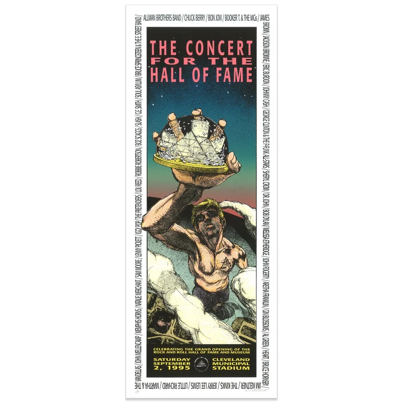 ROCK HALL x DEREK HESS  GRAND OPENING 1995 CONCERT POSTER