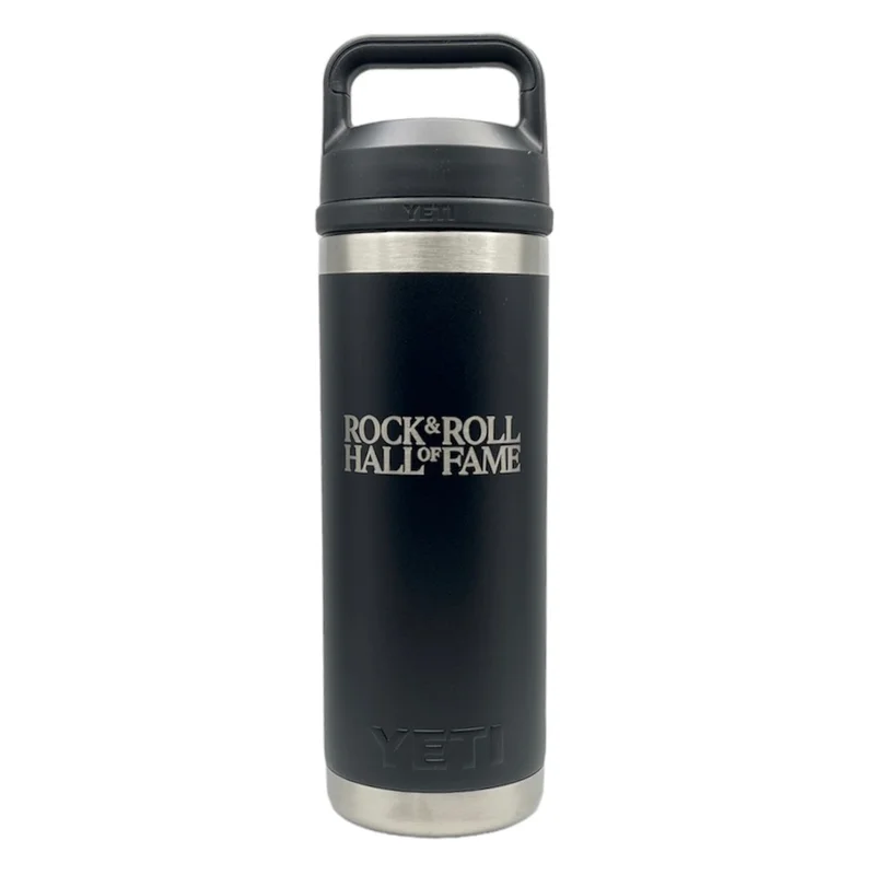 ROCK HALL YETI RAMBLER 18 OZ BLACK CHUG WATER BOTTLE