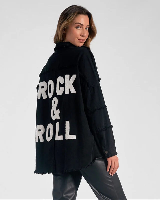 ROCK & ROLL TWO-TONE SHACKET BY ELAN Black