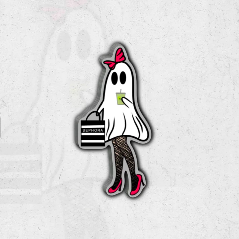 Sephora girly ghost - glitter vinyl sticker
