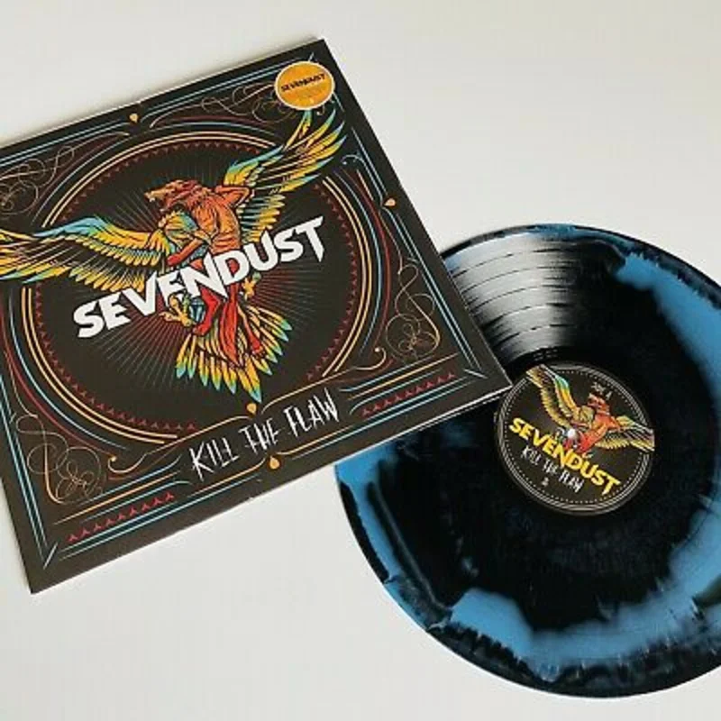 SEVENDUST 'KILL THE FLAW' LP - BLACK/CYAN