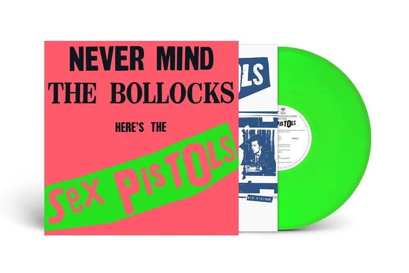 SEX PISTOLS 'NEVER MIND THE BULLOCKS HERE'S THE SEX PISTOLS' LP - NEON GREEN