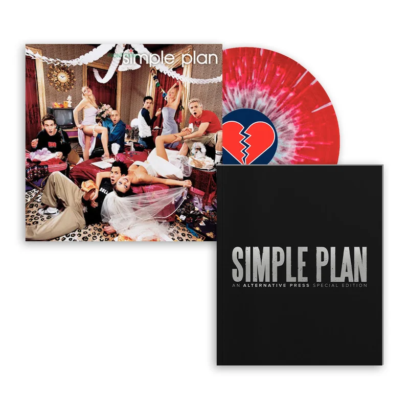SIMPLE PLAN NO PADS, NO HELMETS...JUST BALLS LP - EXCLUSIVE - LTD. 700 - RED/WHITE/SPLATTER + SPECIAL COLLECTOR'S EDITION DELUXE MAGAZINE