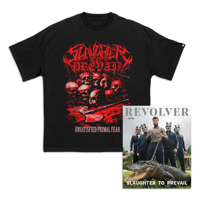 SLAUGHTER TO PREVAIL x REVOLVER BUNDLE  2023 WINTER ISSUE W/ LIMITED EDITION EXCLUSIVE T-SHIRT