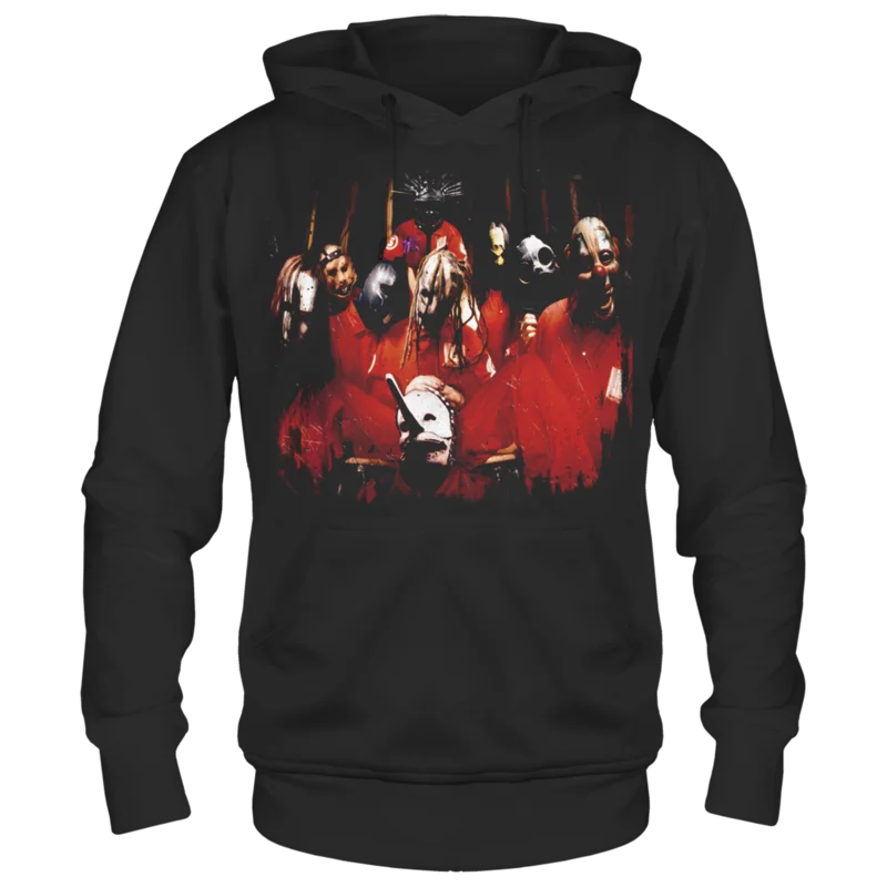 SLIPKNOT BAND PHOTO BLACK FRT/BCK HOODIE BLACK