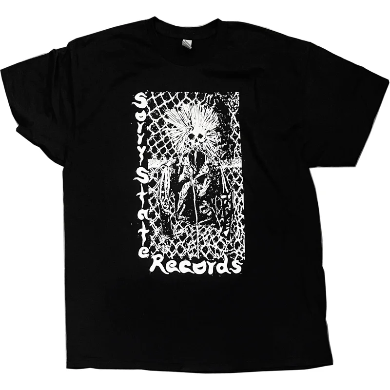 Sorry State Records t-shirt - Thomas Sara "Fence" design
